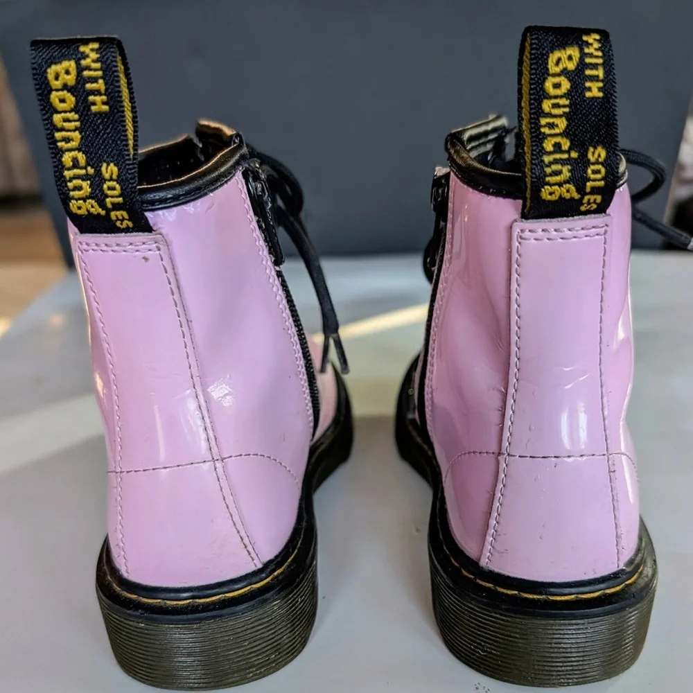 DR Martens Air Wait Patent Leather Combat Boots Youth Size 13